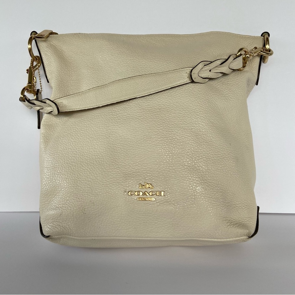 Coach  Pebbled Leather white  Shoulder Bag